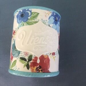Pioneer Woman Floral Medley Stoneware Utensil Holder Bucket Crock 2018